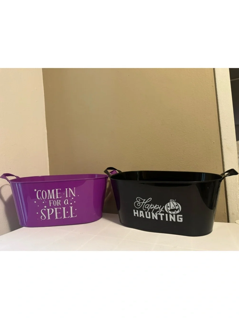 Halloween Bundle Of 2 Plastic Baskets